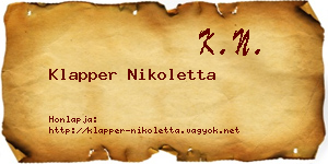 Klapper Nikoletta névjegykártya