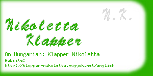 nikoletta klapper business card